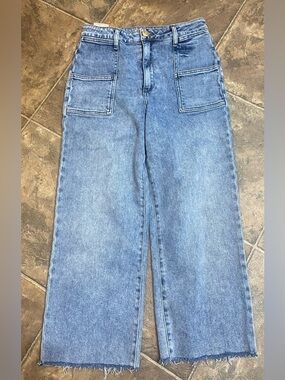 Kut from the Kloth Light Blue Women's Cropped Wide-Leg Jeans